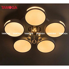 Mua Đèn ốp trần phòng khách  đèn mâm pha lê 5 cánh 3 Chế độ ánh sáng TAMOGA CELL 9065