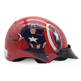Mũ Bảo Hiểm Trẻ Em Cao Cấp Protec Kitty Họa Tiết Siêu Anh Hùng Captian America, An Toàn, Siêu Thoáng – Hàng Chính Hãng