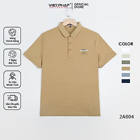 Áo Thun Polo Nam Cao Cấp VIỆT PHÁP / Form Basic- Chất liệu cotton dệt kiêu cá sấu co dãn thấm hút mồ hồi tốt 2A004 - nâu, nâu