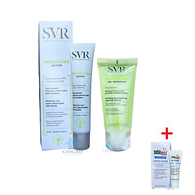 Combo Kem ngừa mụn SVR Sebiaclear Active 40ml + Gel rửa mặt SVR Sebiaclear