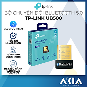 Bộ chuyển đổi Bluetooth TP-Link UB500 USB Nano Bluetooth 5.0, Hỗ trợ Windows 11/10/8.1/7, hàng chính hãng