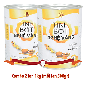 Tinh bột nghệ Vàng combo 2 lon mỗi lon 500gr - Làm đẹp da, giảm thâm nám