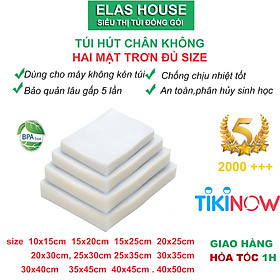 Mua Túi hút chân không hai mặt trơn  bộ 10/ 20 túi hút chân không thực phẩm PA PE trơn cao cấp đủ size to nhỏ
