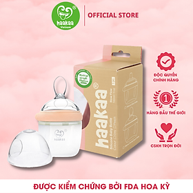 Bình thìa ăn dặm Gen.3 160ml Haakaa. Chất liệu silicone cao cấp, an toàn. Không chứa BPA, PVC và phthalate. Dễ dàng chuyển đổi thành Cốc hứng sữa, Bình sữa, Bình trữ sữa