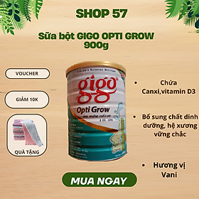 Sữa bột giúp tăng trưởng chiều cao cho trẻ từ 1-17 tuổi Gigo Opti Grow 900 Gr