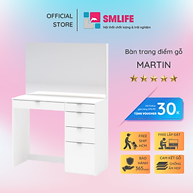 Bàn trang điểm gỗ hiện đại SMLIFE Martin | Gỗ MDF dày 17mm chống ẩm | D100xR45xC140cm