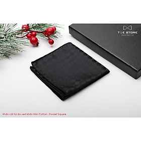 Khăn Cài Túi Áo Vest - Pocket Square, phụ kiện lịch lãm, maud đen ô cờ