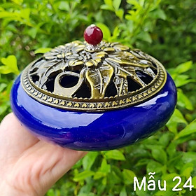 Mua Lư xông trầm Tân Nguyên  lư gốm  đốt trầm loại lớn đựng nhang khoanh  nhang vòng  nhang muỗi  tặng tấm lót chống nóng