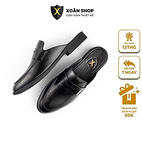 Giày Sục Nam Công Sở XOĂN SHOP Da Pu Pu Size 38 Đến 42 Màu Đen - S008