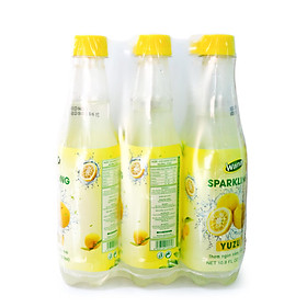 Lốc 6 chai - Nước giải khát có gas hương YUZU - 320ml/ chai - Thương hiệu WANA - Sản xuất tại Việt Nam - Thanh mát giải nhiệt - Bổ sung Vitamin C