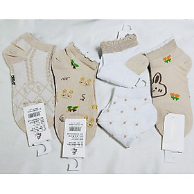 SET 5 ĐÔI VỚ MÀU TRÀ SỮA DỄ THƯƠNG TỪ 22-25CM DÀNH CHO NỮ