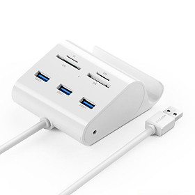 Mua Bộ chia 3 cổng USB 3.0 kèm đầu đọc thẻ TF/SD/MS/CF  giá đỡ thiết bị  có chức năng OTG dài 0.5M UGREEN US156 30343 - Hàng Chính Hãng