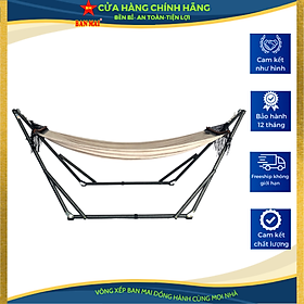 Bộ võng xếp du lịch BAN MAI: khung sơn tĩnh điện và lưới mềm dày 99 gỗ 50cm