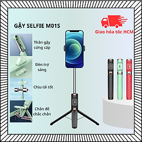 Gậy chụp ảnh 3 chân M01S gậy selfie/ tripod,chụp hình, livestream xoay 360 độ, có remote điều khiển từ xa - Hàng chính hãng