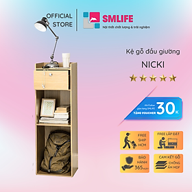 Mua Tủ gỗ đầu giường hiện đại SMLIFE Nicki  | Gỗ MDF dày 17mm chống ẩm | D38xR35xC110cm