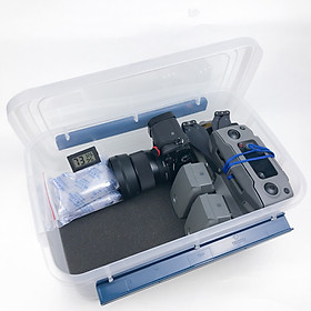 Combo hộp chống ẩm máy ảnh, flycam 10L rộng 37cm (tùy chọn hạt hút ẩm hoặc máy hút ẩm)