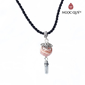 Mặt dây chuyền đá đào hoa rhodochrosite charm bạc mệnh hỏa , thổ - Ngọc Quý