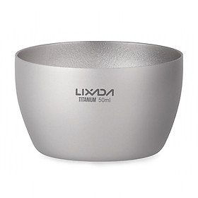 Lixada 2pcs 50ml Double Wall Titanium Mini Tea Cup Home Office Outdoor Camping Hiking Coffee Tea Cup Mug
