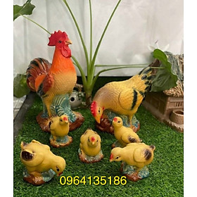 Mua Tượng tiểu cảnh đàn gà trong vườn gốm sứ Bát Tràng