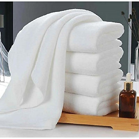 Khăn Tắm Khách Sạn Cao Cấp Màu Trắng - KT 70 x 140 cm - Nặng 430g/C - 100% Cotton Thấm Hút Tốt Không Xù Không Bay Bông