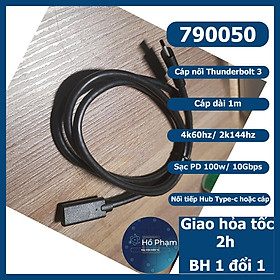Mua Cáp nối usb type-c (thunderbolt 3) đực ra type-c ra 4k60hz/2k144hz dùng nối tiếp trên laptop hoặc màn hình cổng type-c