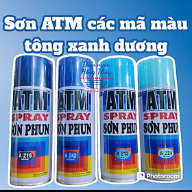 Mua Sơn xịt ATM A213 xanh da trời - A216 xanh dương đậm -A223 xanh trời nhạt - A242 xanh dương - Không sử dụng trên bề  mặt bằng xốp- 400ml