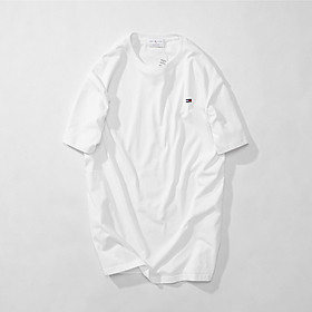 [Unisex] Áo thun trơn thêu logo vải cotton mộc chuẩn xuất