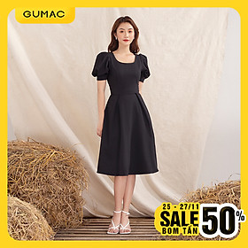 Đầm váy nữ DA1049 GUMAC thiết kế cổ U phom xòe