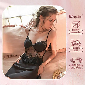 Váy Ngủ Lụa Phối Ren Gợi Cảm  - B.Lingerie