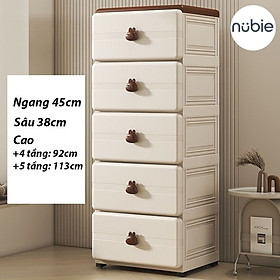 Mua (Ngang 45cm) Tủ Đựng Đồ Đa Năng Hình Gấu Nâu 4/5 Tầng Cho Bé Bằng Nhựa Cao Cấp  Có Bánh Xe Tiện Dụng-Tủ Quần Áo