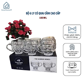 Mua Bộ 6 Ly Thủy Tinh Có Quai Cầm Hàng Cao Cấp 180ML - HÀNG CHÍNH HÃNG MINIIN