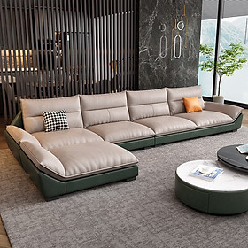 Ghế Sofa Góc L Cho Phòng Khách Phong Cách Hiện Đại Sang Trọng Kích Thước 3m5 x 1m8 Bọc Vải Chống Thấm Mã HG-18