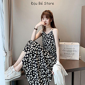 Váy Suông Dài Hai Dây In Họa Tiết Hoa Cúc Đáng Yêu Cho Nữ - DAUBE - V018