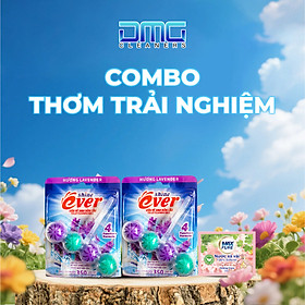 Combo Thơm Trải Nghiệm: 2 Vỉ Viên Treo Bồn Cầu Hương Lavender + 1 Dây Nước Xả Hương Coco