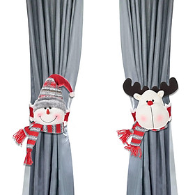 2 miếng rèm giữ Giáng sinh, Bóng Giáng sinh Buckle Snowman / Moose rèm trang trí Raffhalt cho cửa sổ Giáng sinh cửa sổ bàn ăn