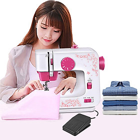 Mua Máy may mini gia đình cao cấp với 12 chế độ may khác nhau tiện lợi  máy khâu gia đình không kén vải sử dụng dễ dàng  máy khâu mini có giả vắt sổ có bàn đạp ga tiện lợi với 12 chế độ may cho các loại vải khác nhau