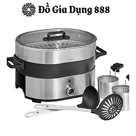 Nồi Lẩu Hấp WMF Hot Pot Lono, Nồi Lẩu Điện 2 Ngăn, Dung Tích 3.6L, Chất Liệu Thép Không Gỉ, Nhập Đức, BH 12 Tháng, Hàng Chính Hãng