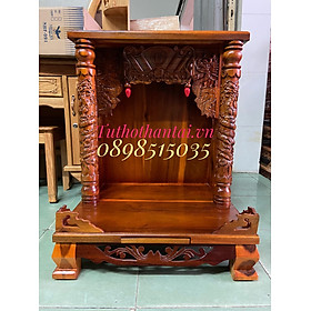 Mua Bàn thờ thần tài gỗ Tràm cột Rồng ngang 60 x 75cm