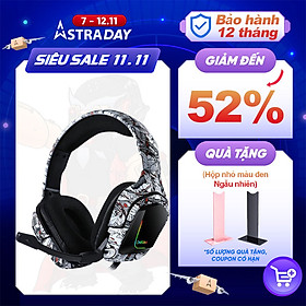Mua Tai nghe chơi game âm thanh nổi gắn trên đầu ONIKUMA K20 màu đỏ và trắng với micrô và đèn RGB  Hàng chính hãng