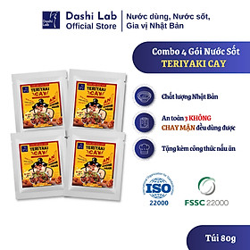 Combo 4 Gói Nước Sốt Nhật Bản TERIYAKI CAY 80g Hương Vị Đậm Đà Cay Mê Ly Chay Mặn Đều Dùng Được DASHI LAB