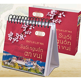 Lịch Tết 2021 Để Bàn Chữ A (11x13 Cm) - Suối Nguồn An Vui ( Đạt Lai Lạc Ma )