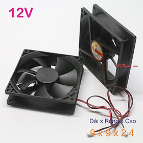 Quạt tản nhiệt 12V 9x9x2.4cm, Fan 12V 9x9x2.4cm【USBgiare,Com】