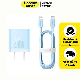 Mua Bộ sạc nhanh cho điện thoại 20W Baseus GaN5 Fast Charger 1C (Gồm củ sạc và dây sạc C sang IP)-Hàng chính hãng