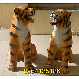 Mua Tượng đôi hổ ngồi h38cm gốm sứ Bát Tràng