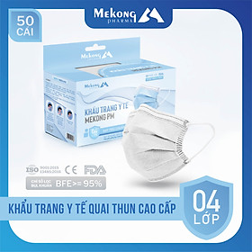 Khẩu trang y tế Mekong 4 lớp kháng khuẩn cao cấp (50 cái/Hộp)