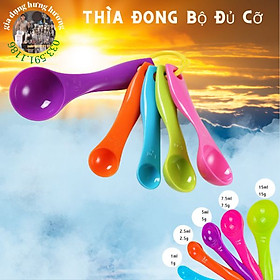 Bộ thìa đong định lượng nhựa 5 cỡ chuyên dụng cụ pha chế trà sữa bartender