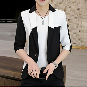 Áo vest nam, áo vest tay lỡ phối 2 màu đen trắng cực chất phong cách Hàn Quốc N30