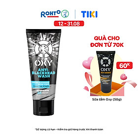Sữa rửa mặt cho nam Oxy sạch tế bào chết, giảm mụn đầu đen, dạng kem Oxy Anti-Blackhead Wash 100g