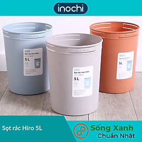 Sọt rác Inochi - Hiro 5L màu Xanh/Ghi/Nâu