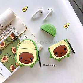 Bao Case Ốp dành cho  airpod 1 và 2, tai nghe bluetooth i11,i12, i100, i9s... silicon 3D quả bơ cao cấp